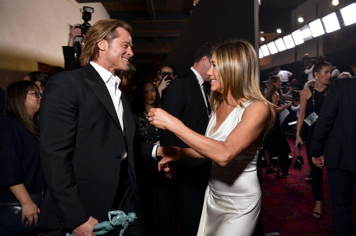 Pitt y Aniston, el pasado domingo en los 'Sag Awards'. :: s. a.
