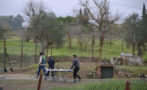 Imagen principal - El cadáver de la mujer asesinada en Zafra es trasladado al Instituto Anatómico Forense de Badajoz