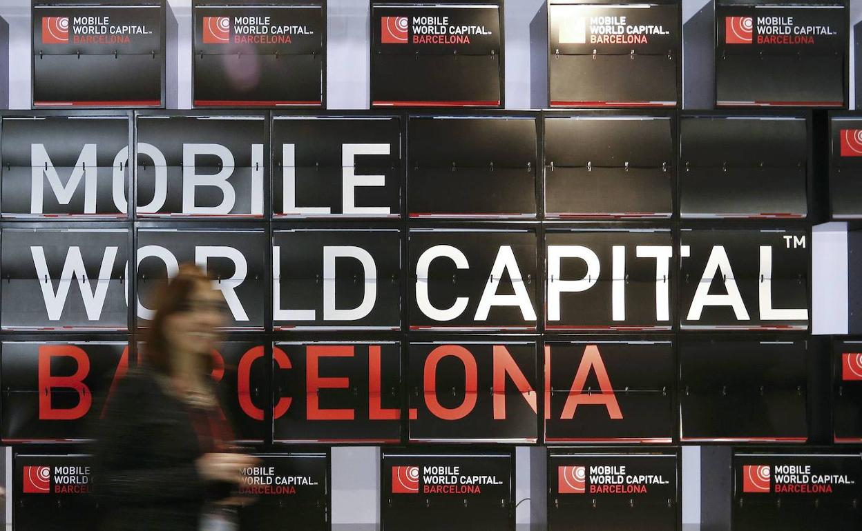 Cartel del Mobile World Congress en Barcelona. 