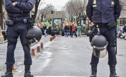 Manifestación de las organizaciones agrarias en enero del año pasado en Badajoz.