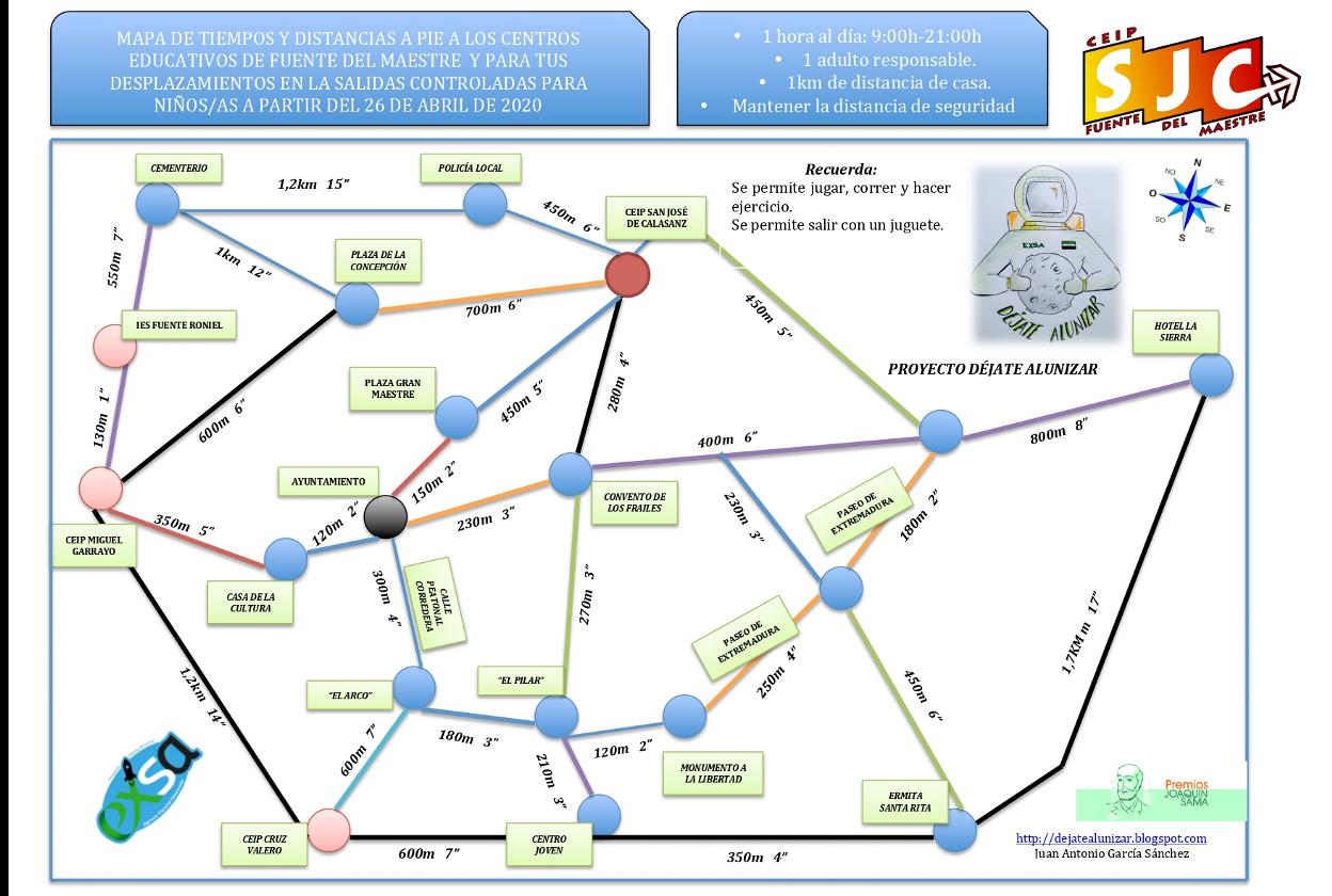 #HOYmequedoencasa | Un mapa de movilidad para los niños de Fuente del maestre