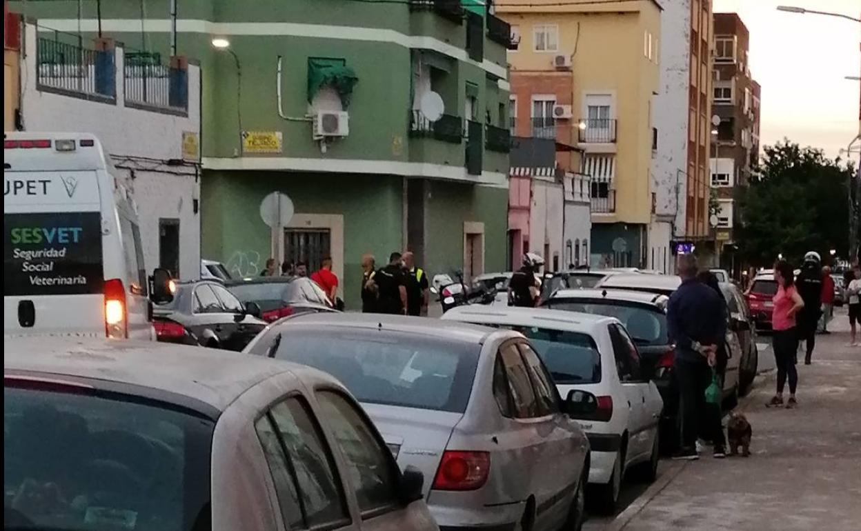 Lugar del suceso minutos después del tiroteo. 