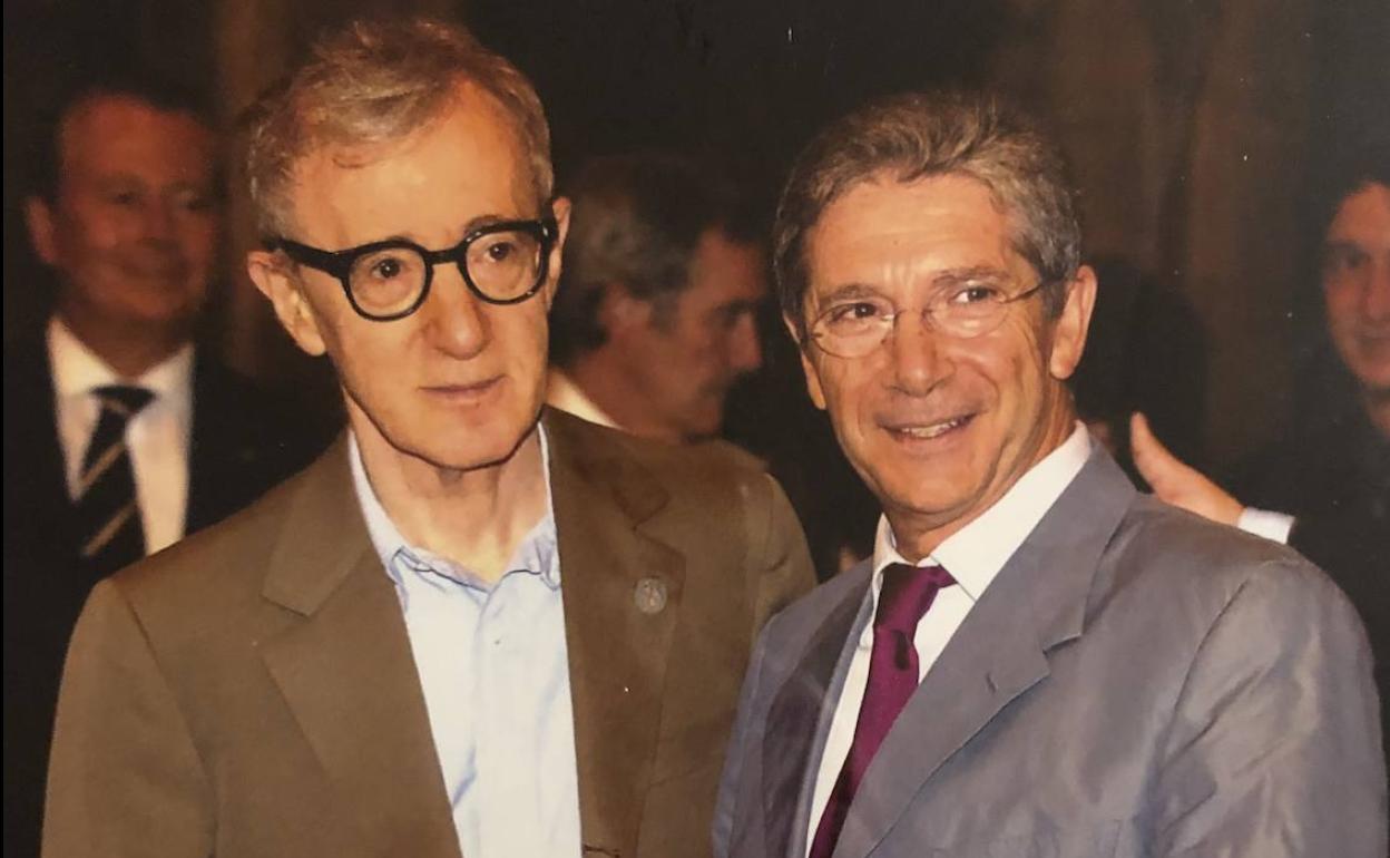 Woody Allen junto a su doblador español, Joan Pera, en una de las cuatro veces que se han visto.