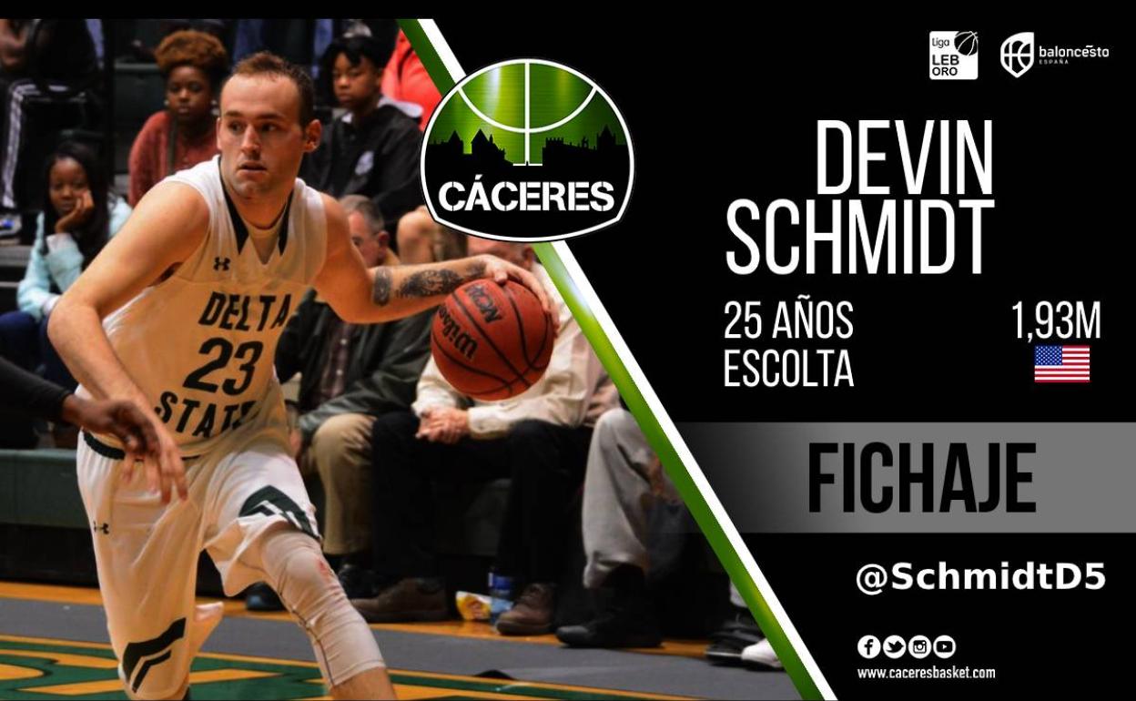 El Cáceres ficha al escolta Devin Schmidt