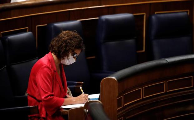 María Jesús Montero, ministra de Hacienda, hoy en el Congreso de los Diputados 