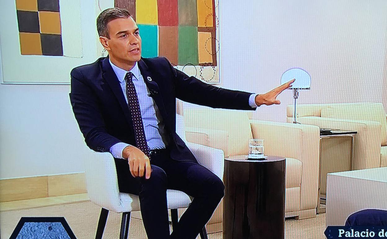 Pedro Sánchez, durante la entrevista. 