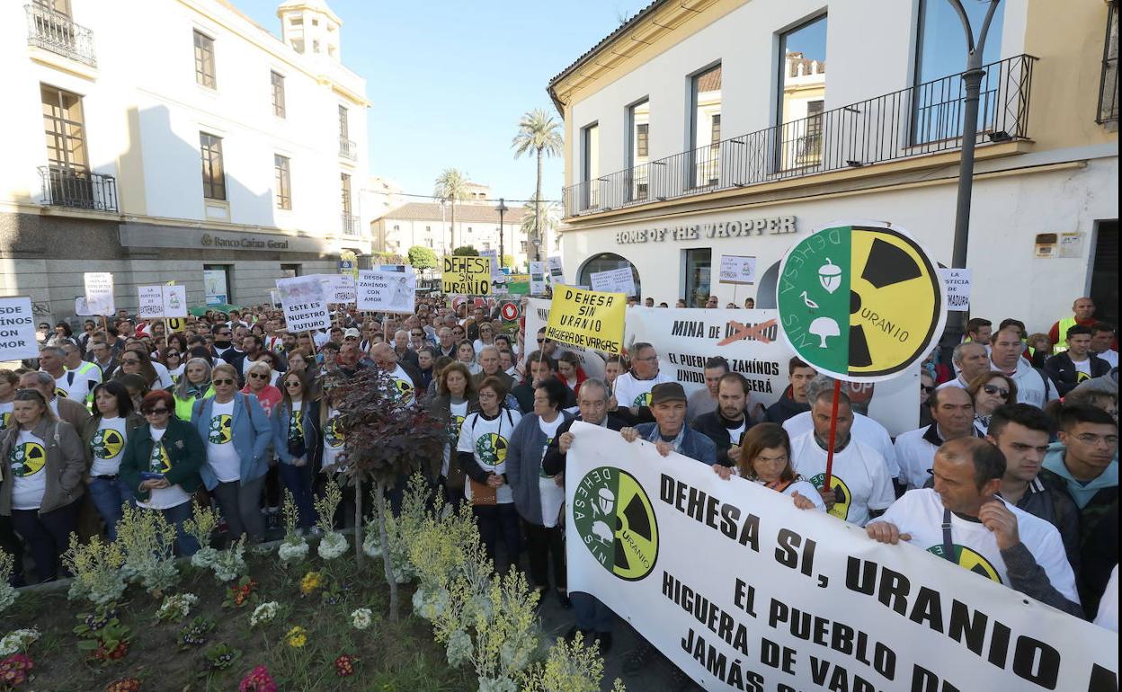 Protesta en Mérida contra el proyecto minero en marzo de 2019.