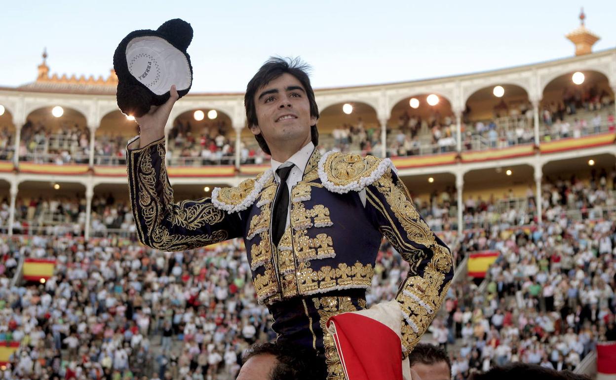 Miguel Ángel Perera durante un festejo taurino en Las Ventas en 2008.
