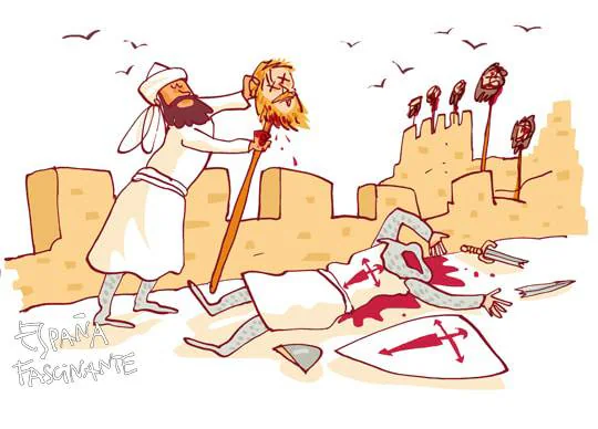 Ilustración de Ximena Maier, para el blog 'España Fascinante' sobre los decapitados en Cáceres.