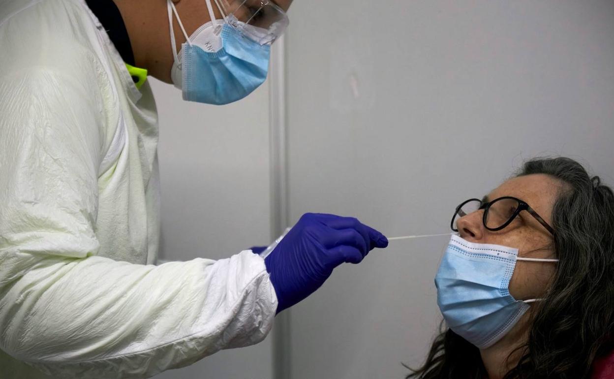 Un profesional sanitario realiza una prueba PCR