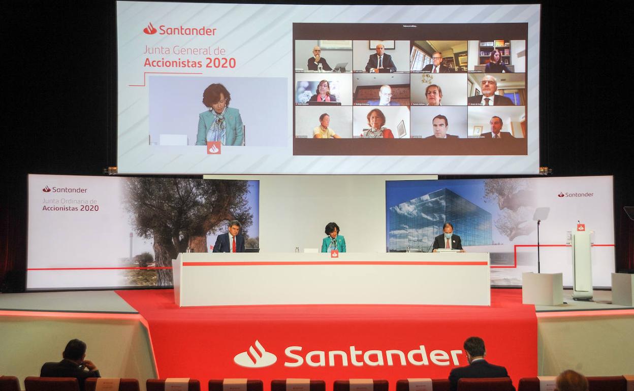 Junta de accionistas del Santander, hoy en Madrid. 