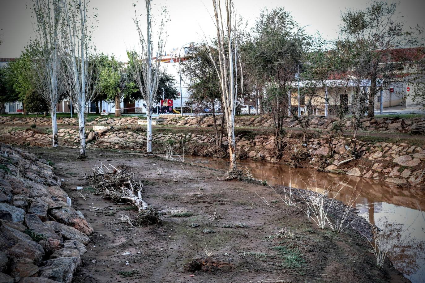 Desborde del arroyo de Valdemedel en Ribera del Fresno