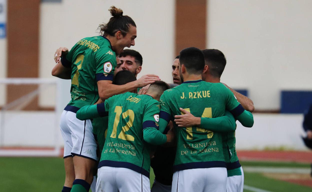 Celebración del gol de Dani Martínez.