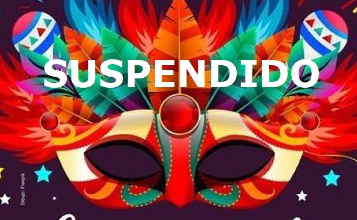 Cartel del Carnaval del 2020 con aclaración de «suspendido»