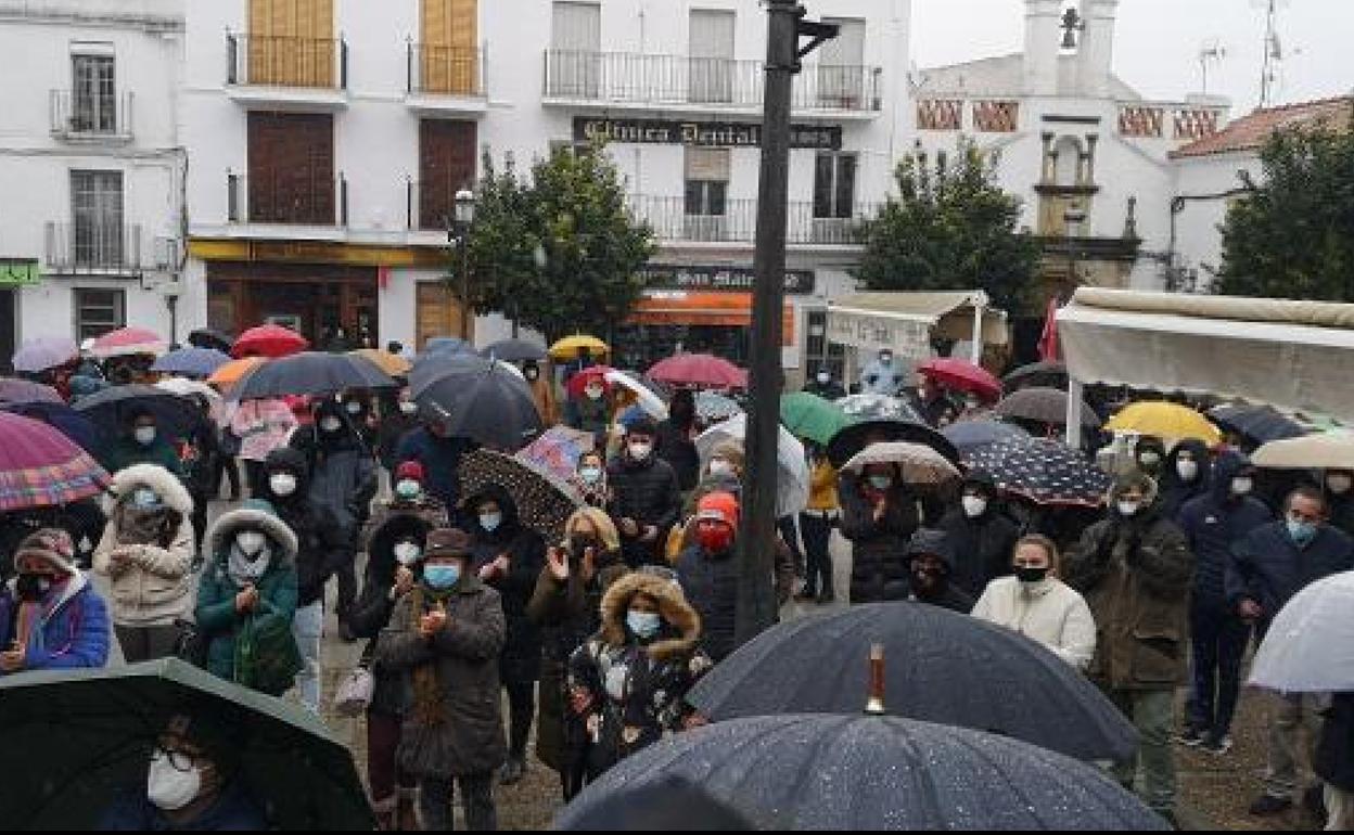 Concentración del sábado en protesta por los impagos en el mes de enero.