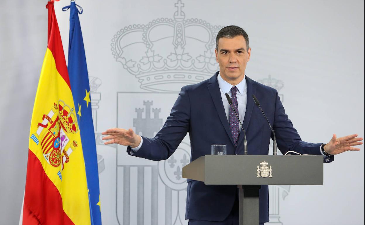 Sánchez, tras la reunión del Consejo de Ministros del pasado martes.