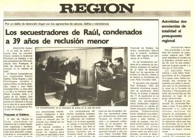 Imagen secundaria 1 - El secuestro del niño Raúl, cinco días de angustia para la región