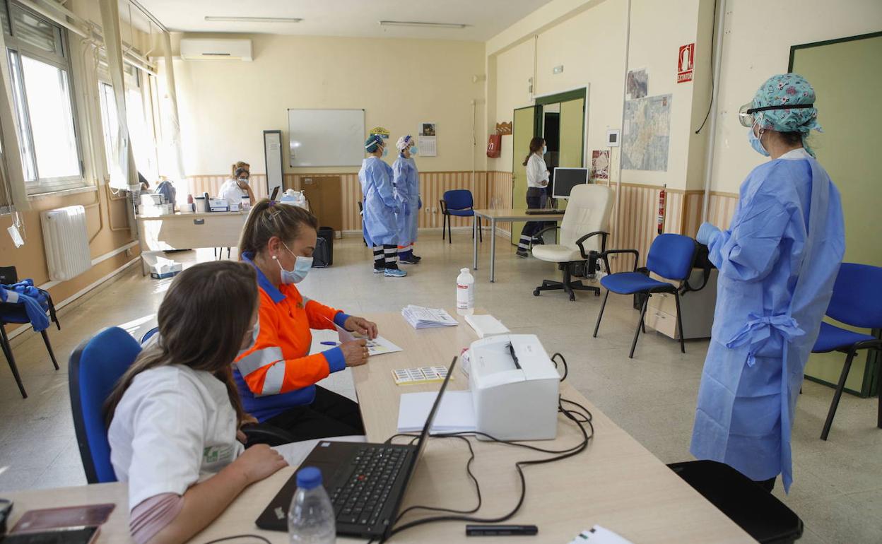 Imagen del cribado masivo que se realizó el pasado lunes en Aldea Moret. 