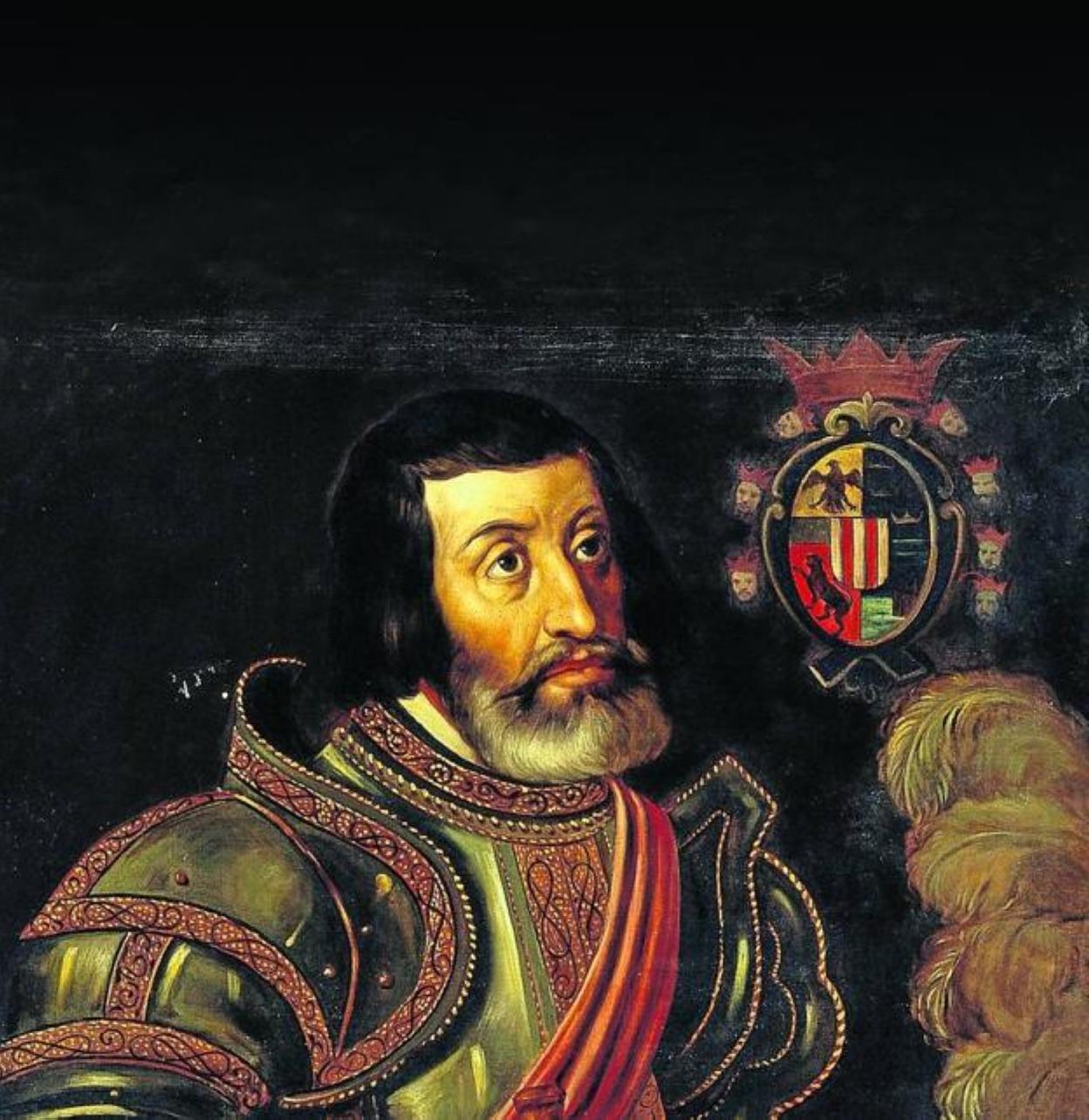 Retrato de Hernán Cortés del pintor mexicano Jo´e Salomé Pina