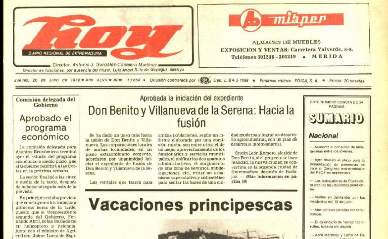 26 de julio de 1979. Con la creación de las corporaciones democráticas la idea volvió a coger fuerza y se iniciaron los primeros expedientes