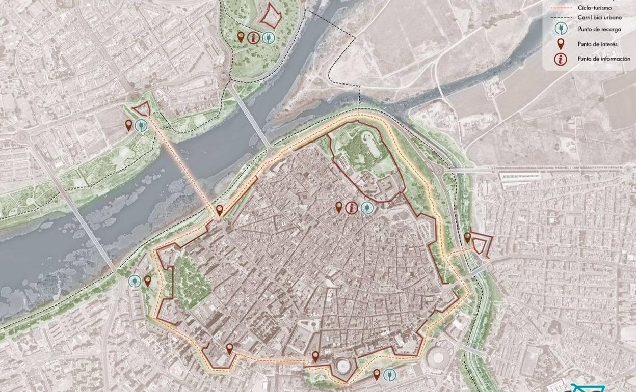 Plano de la zona por la que discurrirá el nuevo carril. 