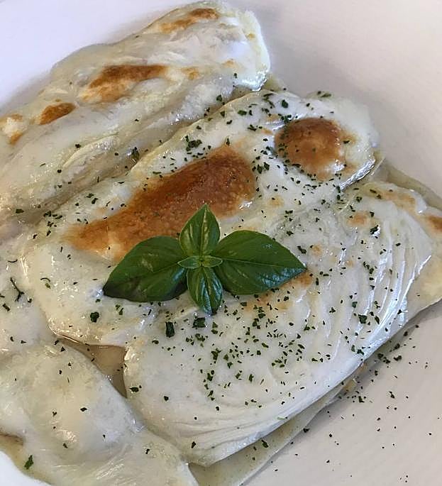 Lasaña de boletus de El Palancar.