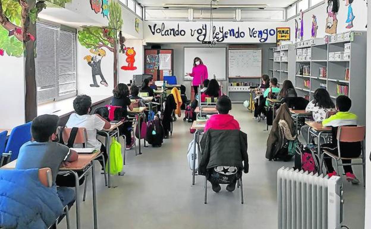 Alumnos de una escuela rural. 