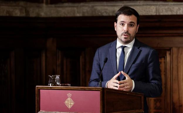 Alberto Garzón, ministro de Consumo, este jueves en Barcelona. 