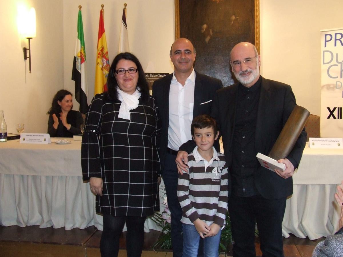 Aramburu en Zafra en 2017, cuando ganó el Premio de Narrativa Dulce Chacón.