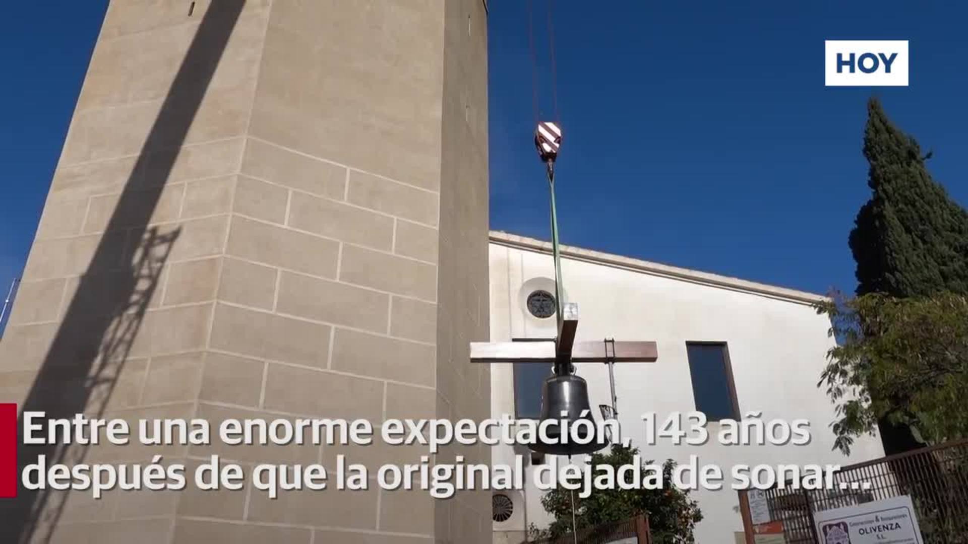 ​La torre de Espantaperros de Badajoz ya tiene su campana​
