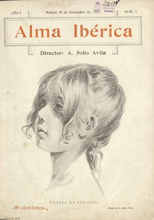 Portada de la revista 'Alma Ibérica', del 10 de diciembre de 1923, que dirigió Solís Ávila.