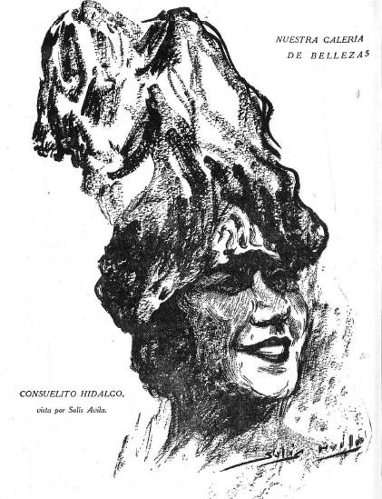 La cantante Consuelito Hidalgo vista por Solís Ávila, publicado en la revista 'Muchas Gracias' el 4 de octubre de 1930