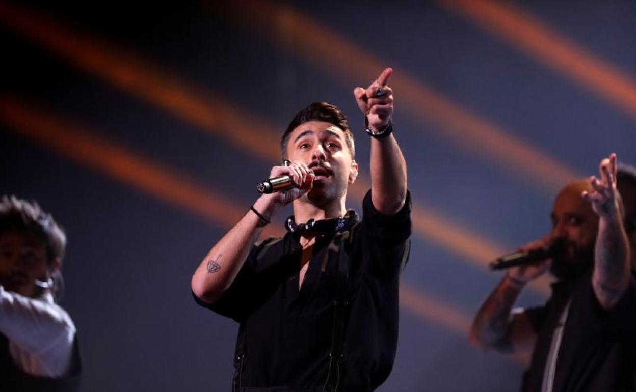 Rayden, durante su actuación en el Benidorm Fest. 