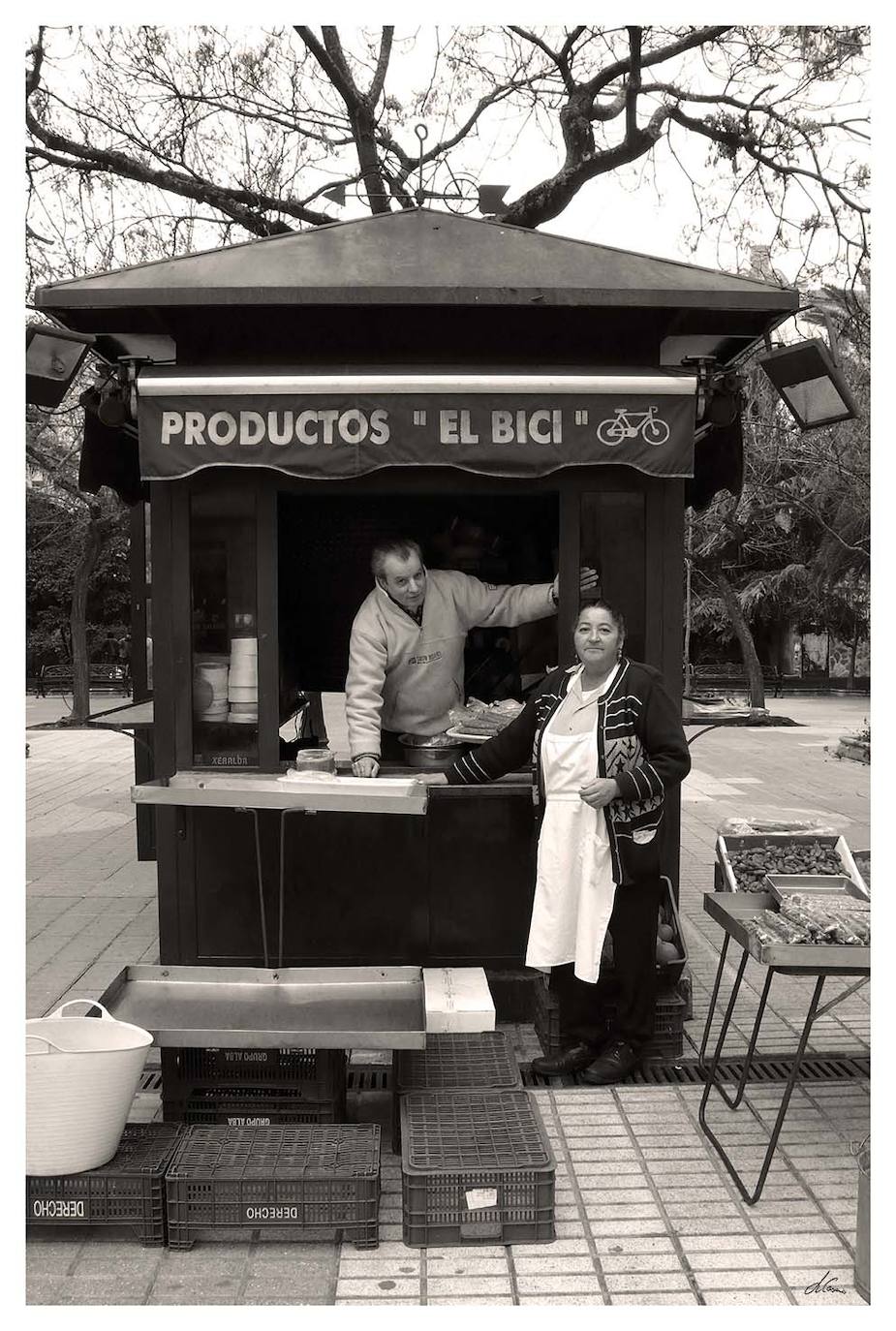 Kiosco 'El Bici' en el Paseo de Cánovas de Cáceres. 