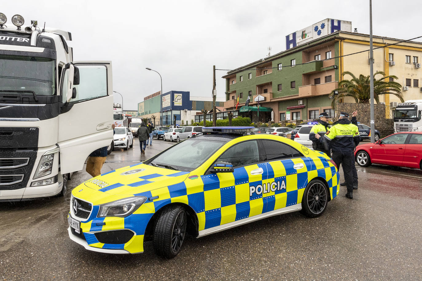 Protestas de transportistas en Plasencia