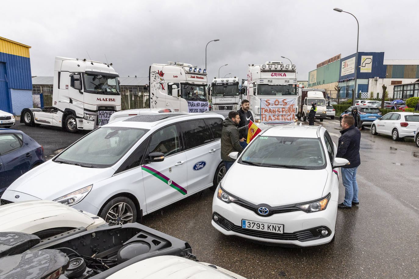Protestas de transportistas en Plasencia
