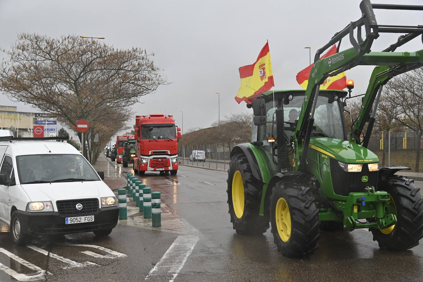 Protestas de transportistas en Badajoz