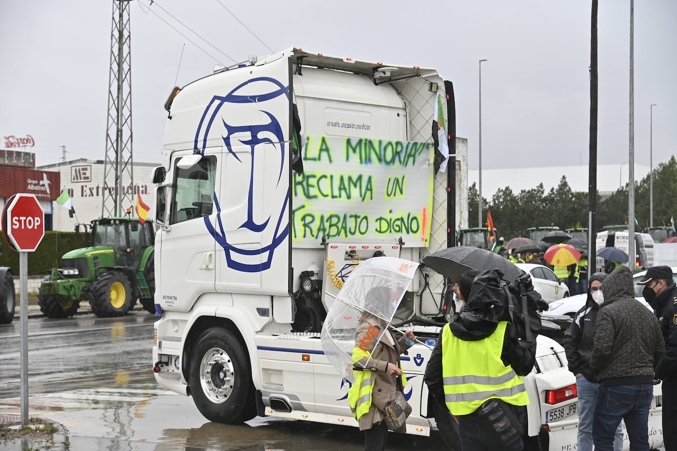 Protestas de transportistas en Badajoz