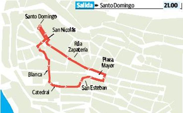 Recorrido de la procesión del Martes Santo.