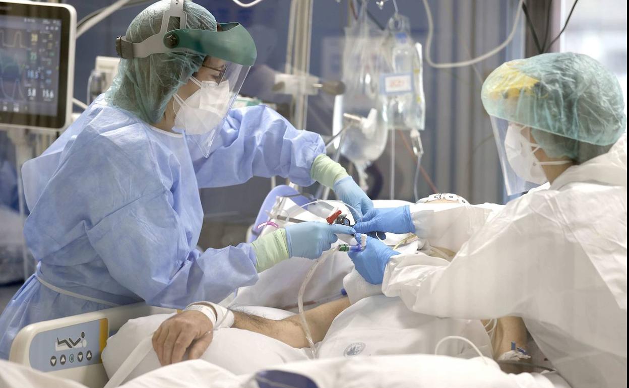 Enfermeros en un hospital. 