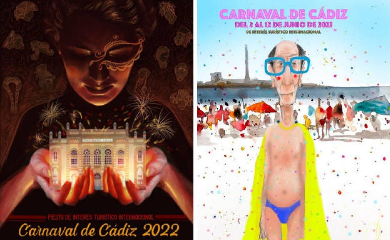 A la izquierda la propuesta de Violeta Manzano y a la derecha el cartel que finalmente ha ganado. 