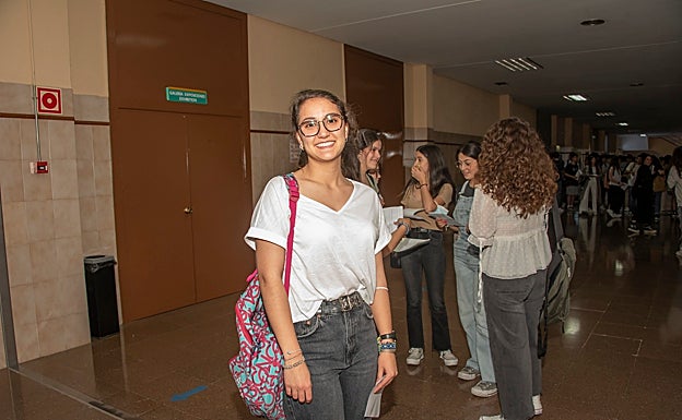 Carmen Zafra, del IES Francisco Vera de Alconchel, esta mañana. 