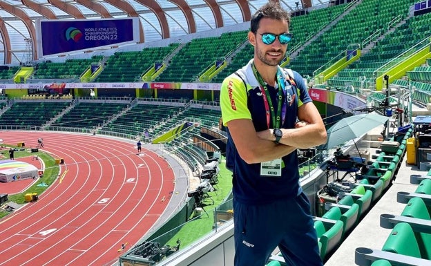 Álvaro Martín en el estadio Hayward Field de Eugene (Oregón) donde se celebrará el Mundial. 