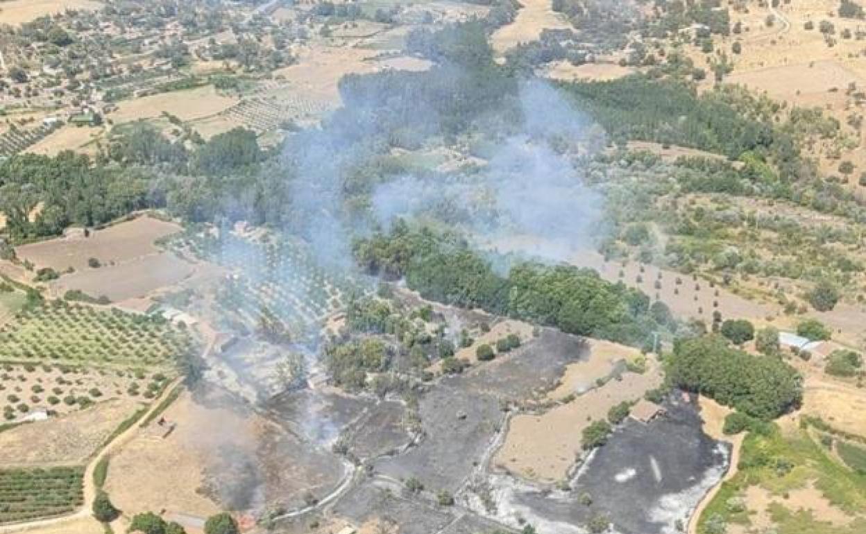 Incendio de Villanueva de la Vera de esta semana.