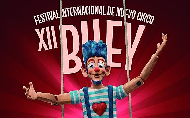Cartel del festival de circo «Buey de Cabeza.