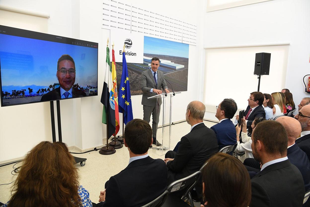 Pedro Sánchez, el pasado 18 de julio en Navalmoral, en la presentación del proyecto moralo. 