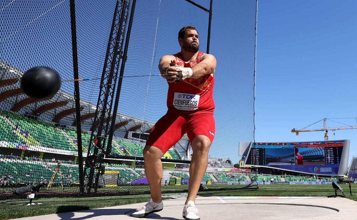 Javier ienfuegos durante su participación en el Mundial de Oregón hace un mes. 