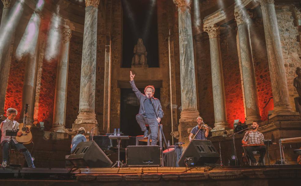 Miguel Ríos en el Teatro Romano de Mérida. 