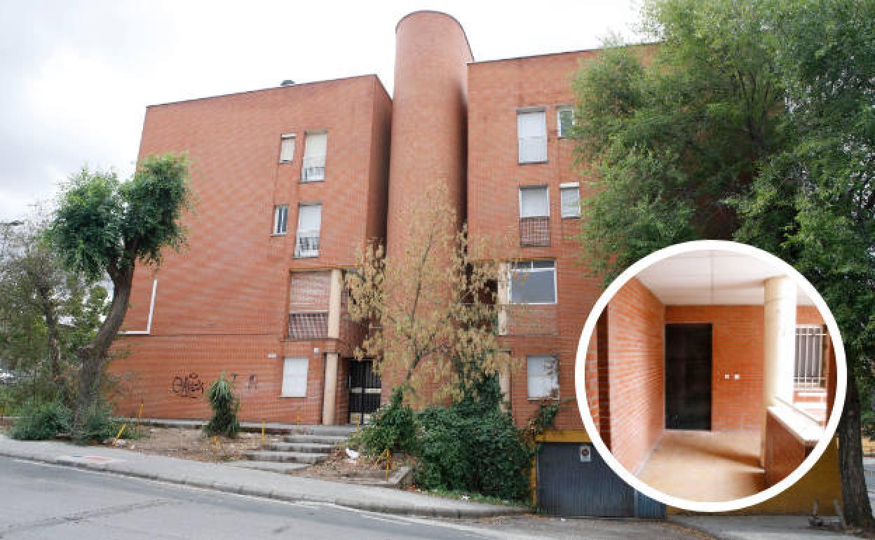 Bloque situado en el número 1 de Río Vístula. En el círculo, vivienda donde se produjo el desalojo.