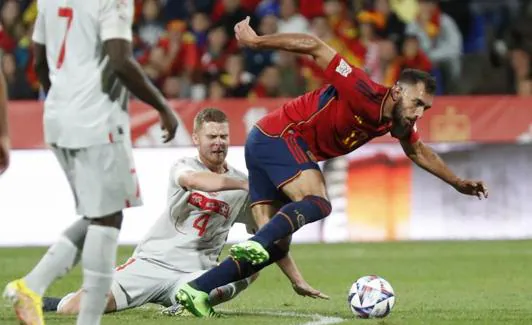 Borja Iglesias, durante su debut con España: